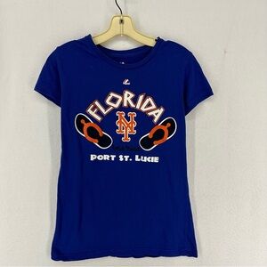 New York Mets Port St.Lucie Spring Training T Shirt Girls Medium Blue